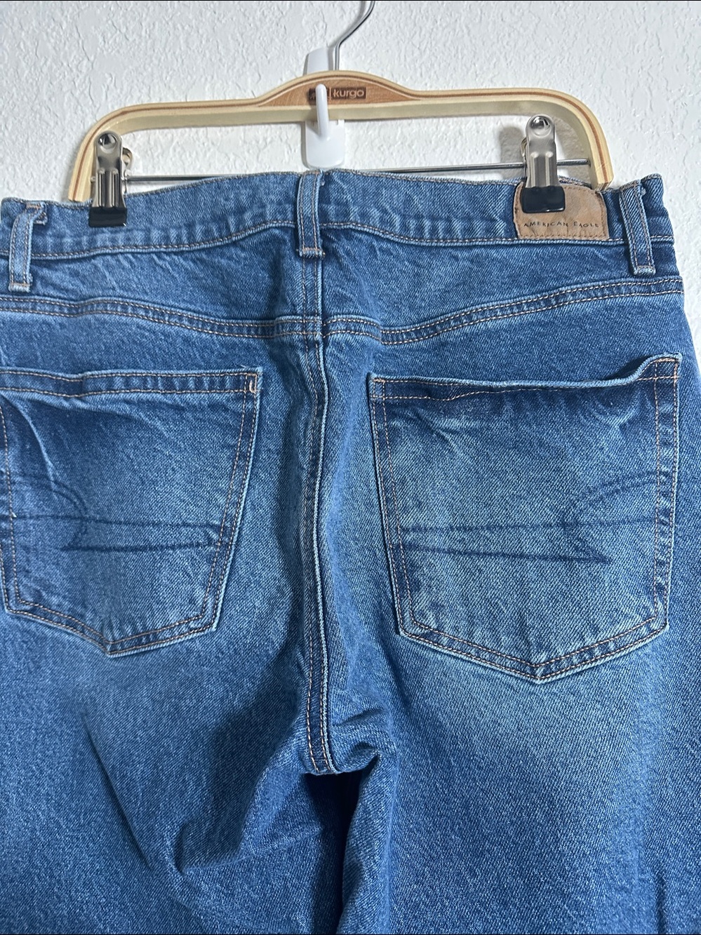 American Eagle Stovepipe Jeans Women’s Size 6 Long Wide Cuff Stretch Denim - Picture 5 of 9